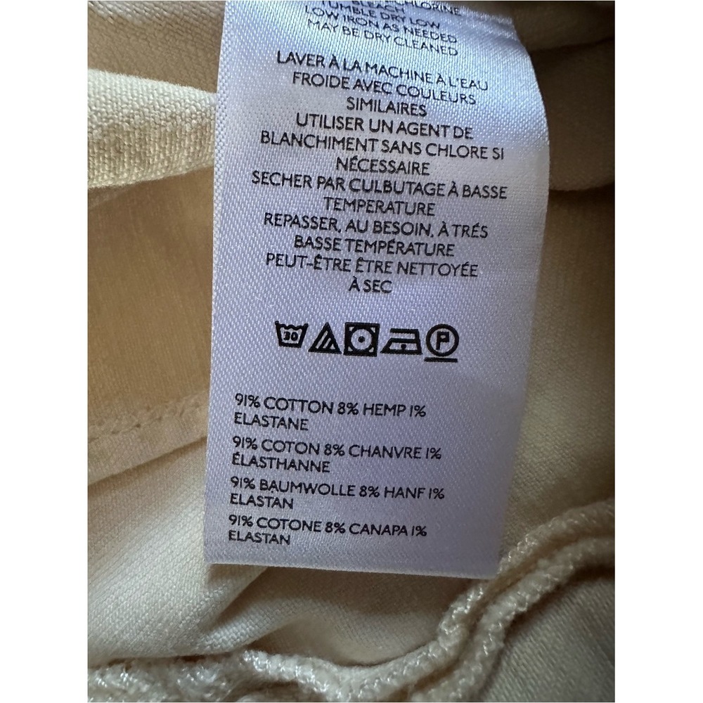 Pilcro Lace-Up Wide Leg Crop Pants Cream Hemp Cotton Blend Size 27 - Picture 8 of 12
